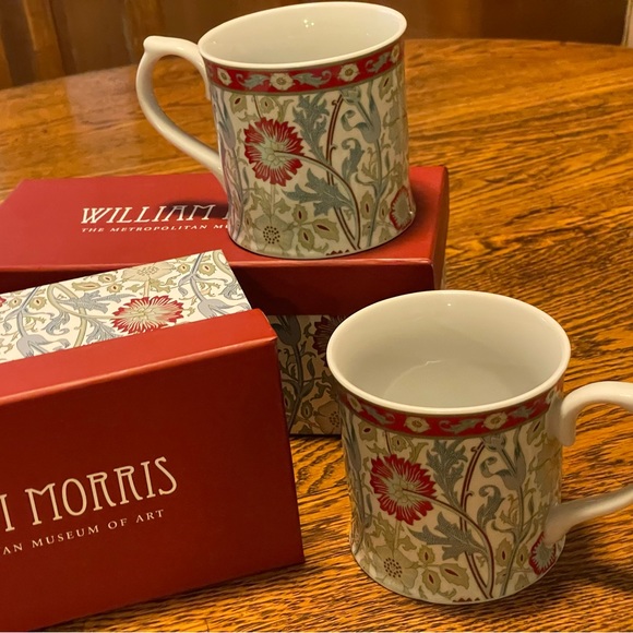 WILLIAM MORRIS « Pink and Rose » gift-boxed set’s of Two Coffee Mugs~ Rare & HTF - Picture 6 of 15